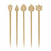 Pique bambou décor feuilles assorties - 10,5 cm