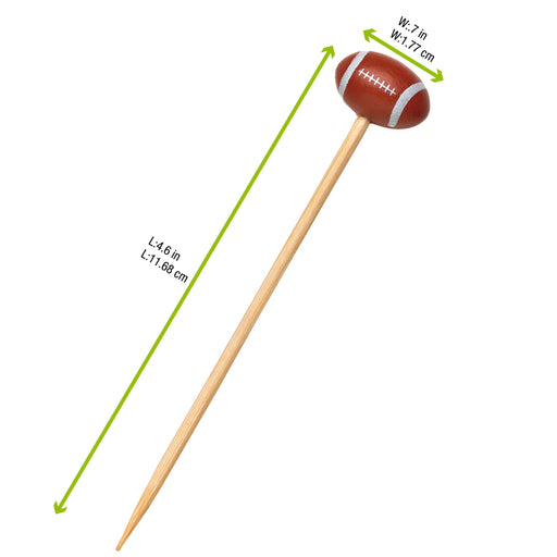 Pique bambou décor football - 12 cm - 100 unités