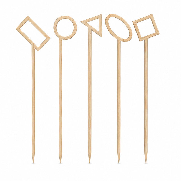 Pique bambou décor formes assorties - 10,5 cm