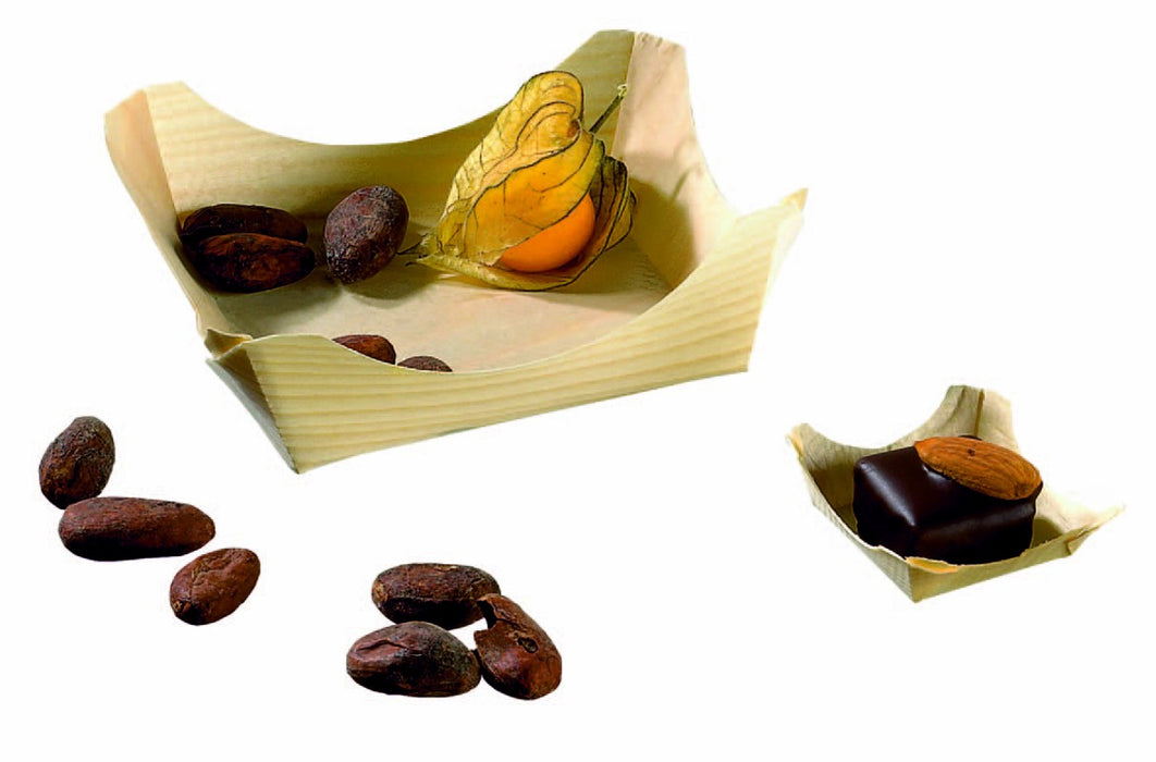 Mini assiette bois 7,5 cm x 7,5 cm x 3 cm - 100 unités