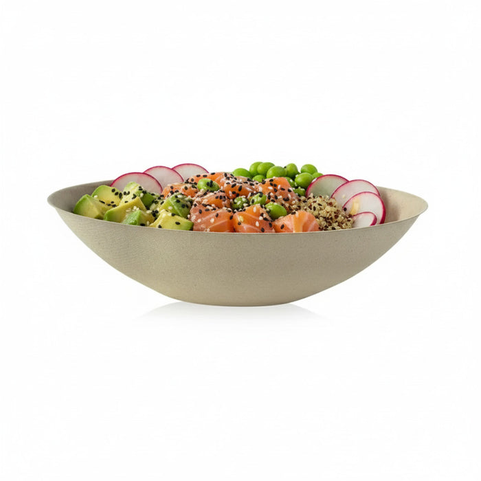 Bol ovale brun en pulpe "BioNChic" - 1000 ml - 24 cm x 14,5 cm - H 6,3 cm - 125 unités