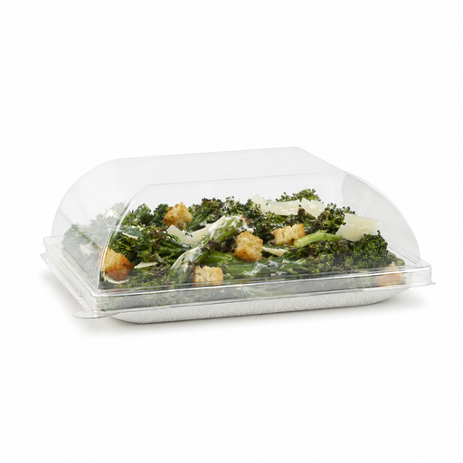 Couvercle PET transparent "BioNChic" 11,2 cm x 11,2 cm x 3,6 cm - Compatible avec 210BCHIC1111, 210BCHIC1111F - 100 unités
