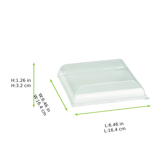 Couvercle PET transparent "BioNChic" 16,4 cm x 16,4 cm x 3,2 cm - Compatible avec 210BCHIC160, 210BCHIC160F - 100 unités