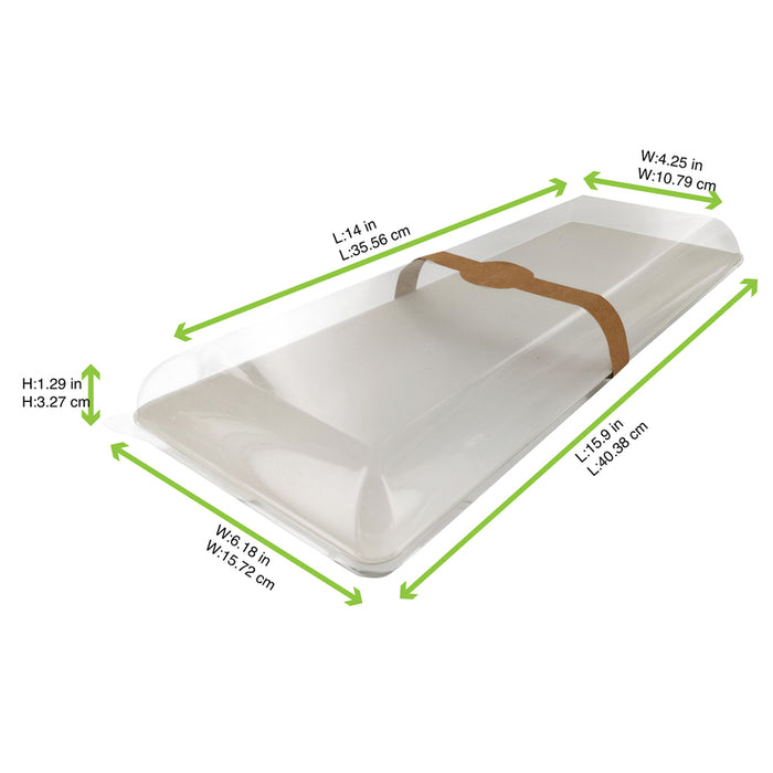 Couvercle PET transparent "BioNChic" 40,4 cm x 15,7 cm x 3,3 cm - Compatible avec 210BCHIC3915, 210BCHIC3915F - 50 unités