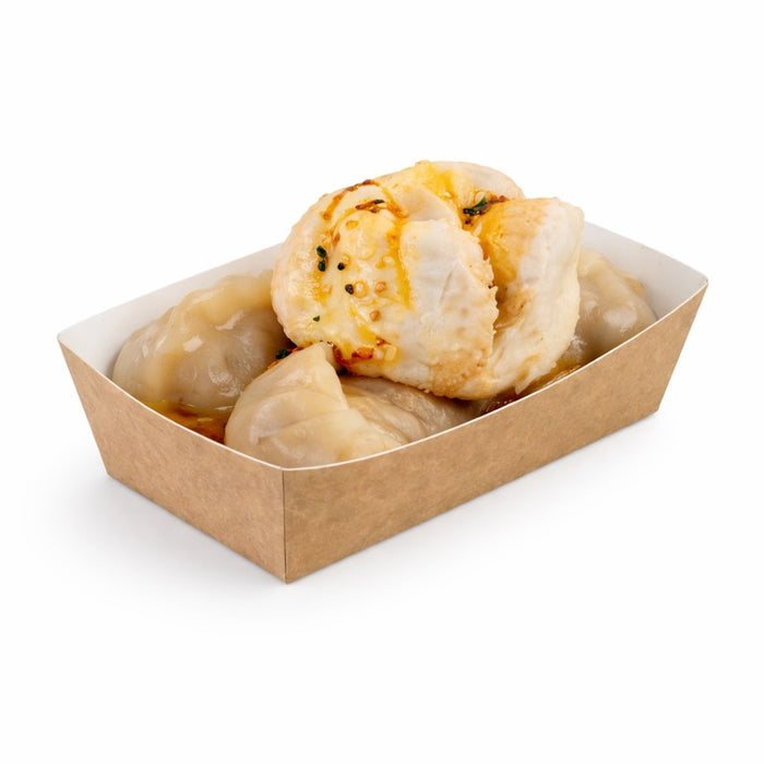 Barquette en carton kraft 460 ml 14 cm x 6,5 cm x 4,2 cm - 100 unités