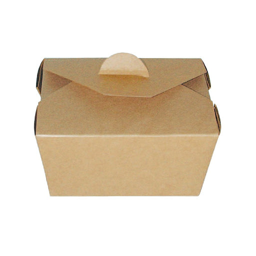Boîte repas carton kraft laminé 750 ml 13 cm x 10,5 cm x 6,5 cm - 25 unités