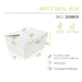 Boîte repas carton blanc - 750 ml - 13 cm x 10,5 cm x 6,5 cm - 25 unités