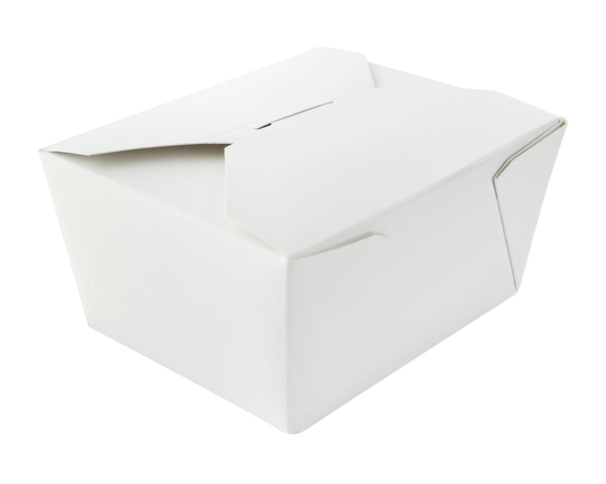 Boîte repas carton blanc - 750 ml - 13 cm x 10,5 cm x 6,5 cm - 25 unités