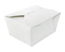 Boîte repas carton blanc - 750 ml - 13 cm x 10,5 cm x 6,5 cm - 25 unités