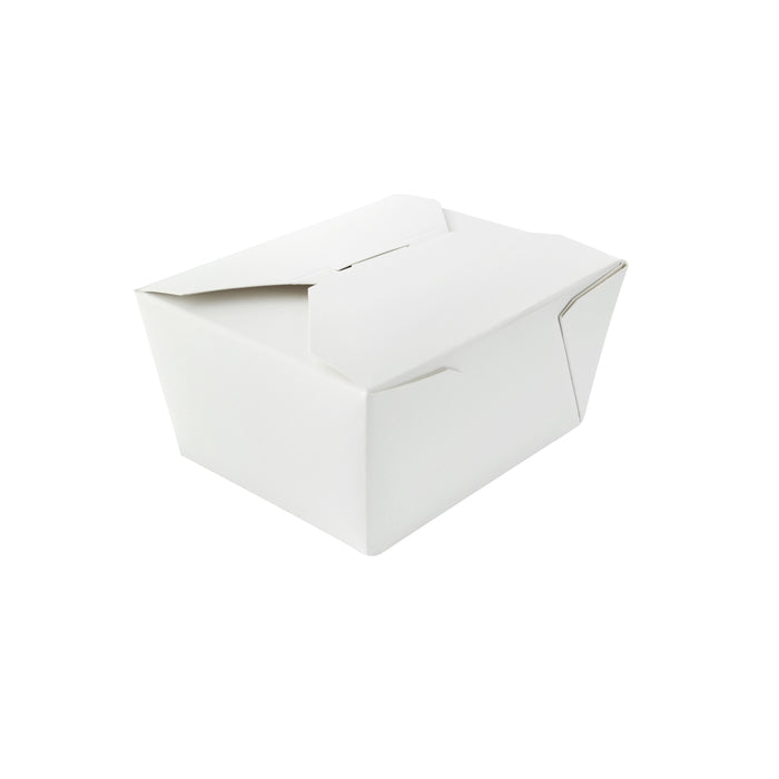 Boîte repas carton blanc - 750 ml - 13 cm x 10,5 cm x 6,5 cm - 25 unités