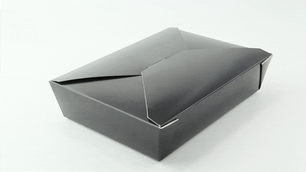 Boîte repas carton noir 1450 ml 21,5 cm x 16 cm x 5 cm - 50 unités
