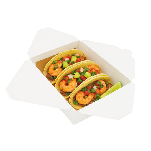 Boîte repas carton blanc 2000 ml 21,5 cm x 16 cm x 6,5 cm - 50 unités
