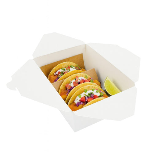 Boîte repas carton blanc 3000 ml 21,5 cm x 16 cm x 9 cm - 40 unités
