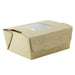 Boîte salade carton kraft brun à double fenêtre 400 ml 11,5 cm x 9,7 cm x 4,5 cm - 30 unités