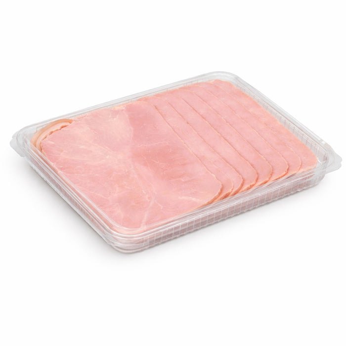 Barquette rectangulaire PLA plate transparente avec couvercle attaché 570 ml 21,7 x 16,7 x 2 cm - 25 unités