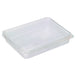 Barquette rectangulaire PLA plate transparente avec couvercle attaché 1000 ml 21,7 x 16,7 x 3,5 cm - 25 unités