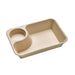 Plateau pulpe rectangulaire brun avec compartiment à sauce 850 ml 21,8 cm x 16,5 cm x 4,5 cm - 50 unités