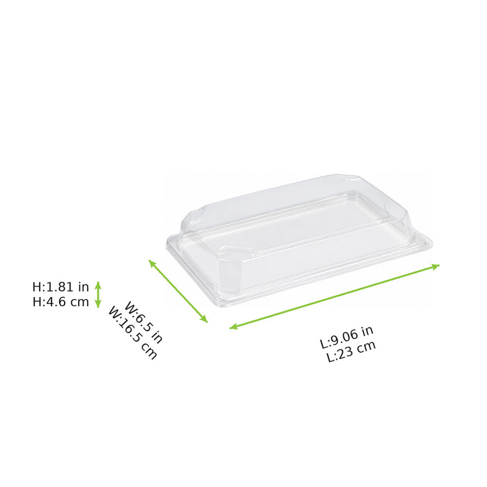 Couvercle PET transparent 23 cm x 16,5 cm x 4,6 cm - Compatible avec 210BPU22CBR - 50 unités
