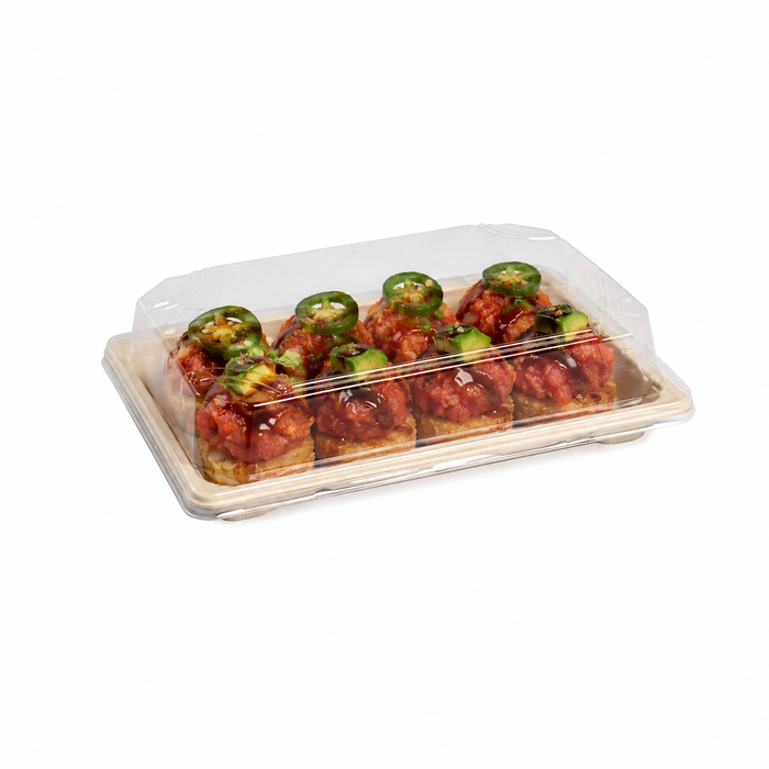 Couvercle PET transparent 23 cm x 16,5 cm x 4,6 cm - Compatible avec 210BPU22CBR - 50 unités