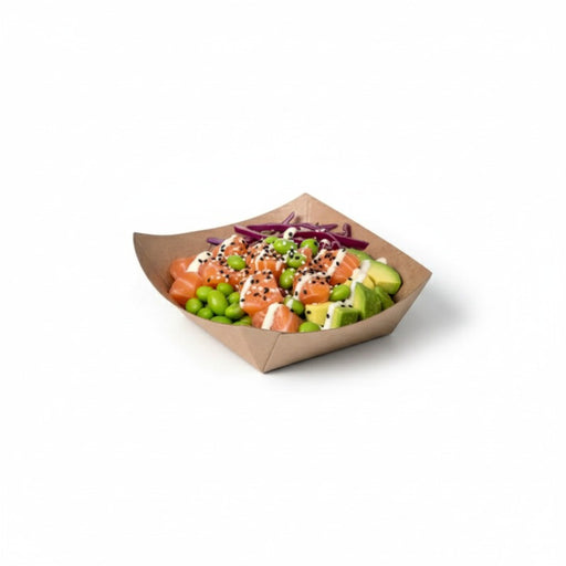 Barquette kraft ingraissable avec PE 100 ml 12 cm x 8,5 cm x 2 cm - 250 unités