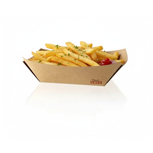 Barquettes kraft ingraissables avec PE ? lot de 250 unités, parfaites pour vos frites et nuggets !