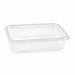 Barquette plastique PET rectangulaire transparente avec couvercle attaché 1350 ml 23 cm x 17,5 cm x 5,5 cm - 50 unités
