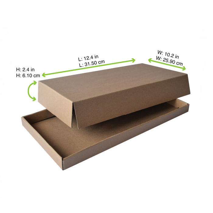 Couvercle carton kraft pour plateau repas 31,5 cm x 24,8 cm x 6 cm - Compatible avec 210BUZZTRAY, 210BUZZTRAYBR - 100 unités