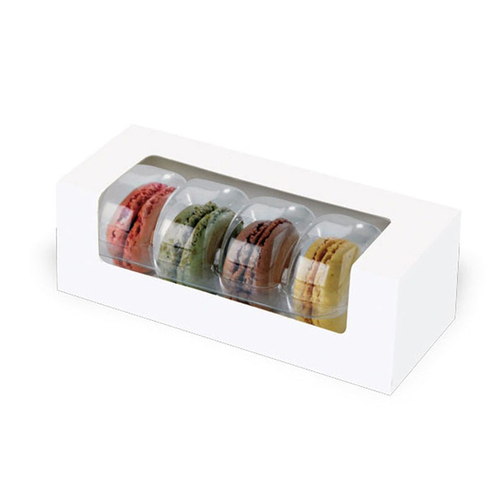 Boîte carton à fenêtre pour éclair ou macaron 15 cm x 6 cm x 5 cm - 50 unités