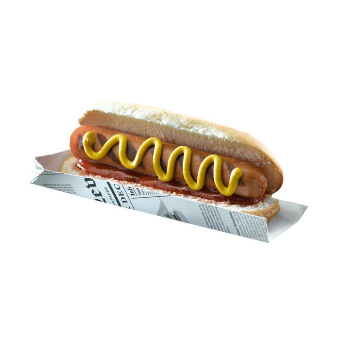 Support hot-dog carton impression Journal 18 cm x 4 cm x 1,9 cm - 50 unités