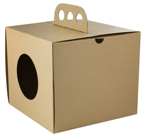 Boite à emporter carton kraft brun ?Coup de poing? 17,6 cm x 17,6 cm H 15 cm - 50 unités