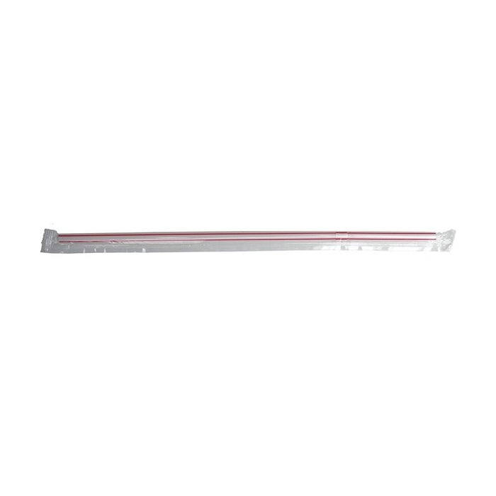 Paille plastique PP flexible blanche striée rouge en emballage transparent - Ø 0,5 cm - 2000 unités