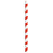 Chalumeau papier rouge/blanc emballé individuellement par 500 unités L: 0,6 cm l: 0,6 cm H: 19,7 cm
