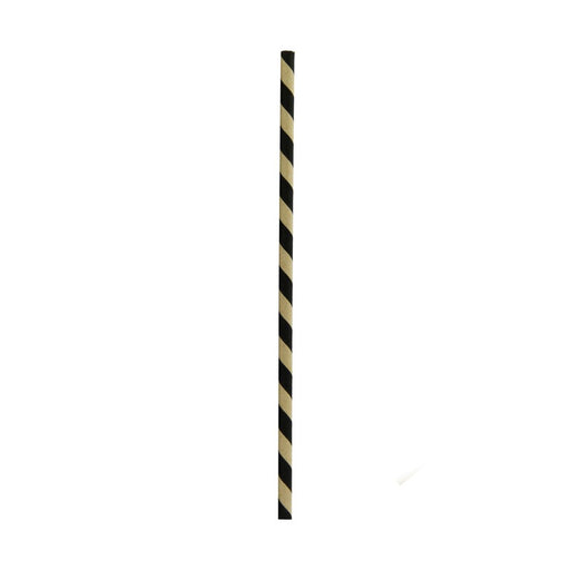 Chalumeau papier noir / kraft emballé individuellement H 19,7 cm - 500 unités