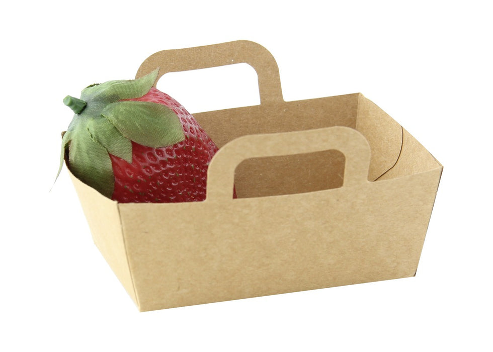 Mini panier en carton kraft 9,5 x 7 x 3,5 cm - 100 unités