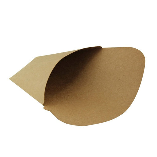 Pochette crêpe triangulaire en carton brun 14,5 x 6,5 x 18,5 cm - 50 unités