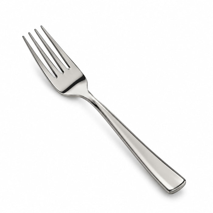 Fourchette 18,8 cm plastique PS argenté - 50 unités
