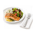 Fourchette 18,8 cm plastique PS argenté - 50 unités