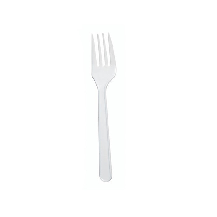 Mini fourchette plastique PS blanche 12,5 cm - 1000 unités