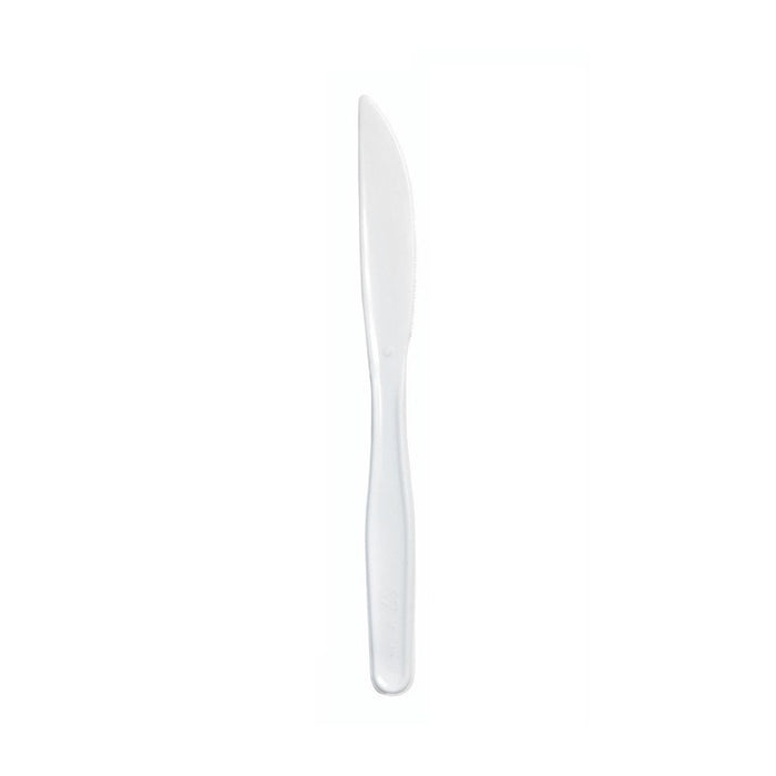 Mini couteau plastique PS blanc 12,5 cm - 100 unités