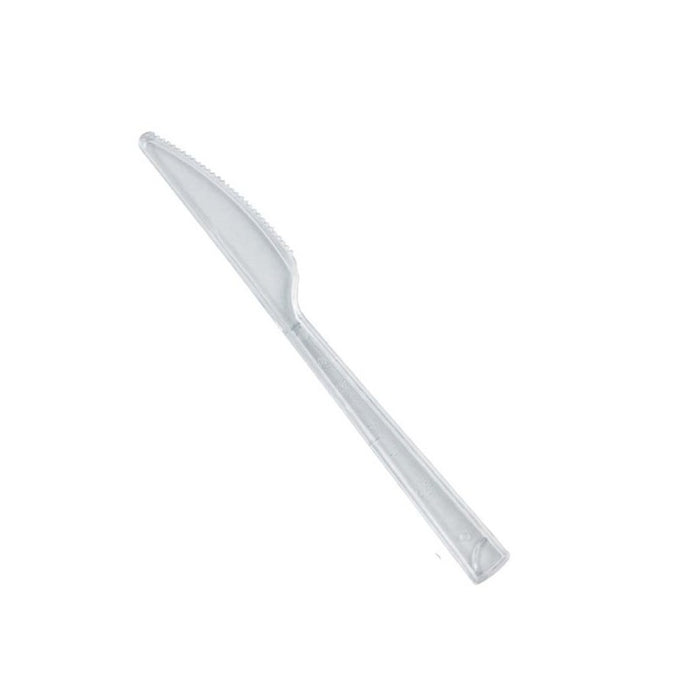 Couteau 17,5 cm plastique PS transparent ?Lux? - 50 unités