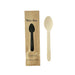 Cuillère 16 cm en bois emballage papier kraft - 50 unités