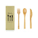 Kit couverts bambou 3/1, emballage kraft - 16 cm - 50 unités