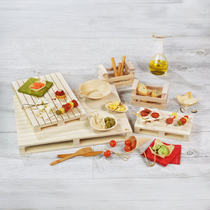 Kit couverts bambou 3/1, emballage kraft - 16 cm - 50 unités