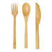 Kit couverts bambou 3/1, emballage kraft - 16 cm - 50 unités