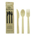 Kit couverts 17 cm bambou "Anji" 3/1: couteau fourchette cuillère, emballage kraft - 100 unités