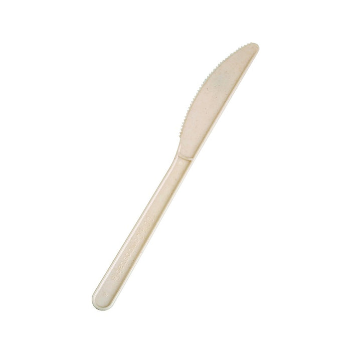 Couteau 18 cm blanc biodégradable PLA - 100 unités