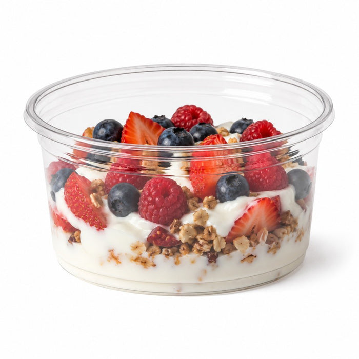 Pot Deli rond PET transparent 525 ml - Ø 11,7 cm - H 7,8 cm - 25 unités