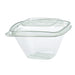 Pot Deli carré PET transparent avec couvercle 375 ml 12,8 cm x 12,8 cm x 7 cm - 50 unités