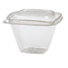 Pot Deli carré PET transparent avec couvercle 500 ml 12,8 cm x 12,8 cm x 8,5 cm - 50 unités