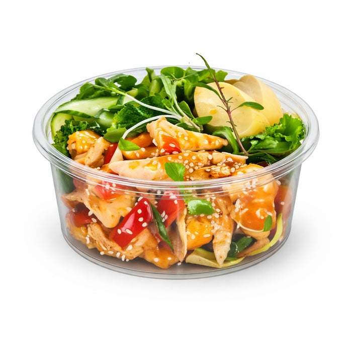 Pot Deli rond PLA transparent 450 ml - Ø 12,1 cm - H 7,3 cm - 50 unités
